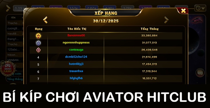 Bí kíp chơi Aviator Hitclub hiệu quả 