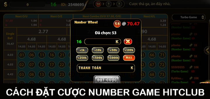 Một lượt chơi Number Game Hitclub diễn ra thế nào? 